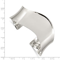 Load image into Gallery viewer, Sterling Silver Polished Wave Cuff Bangle
