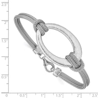 Load image into Gallery viewer, Sterling Silver Rhodium-plated Brushed Oval Mesh Knotted Bracelet
