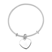 Load image into Gallery viewer, Sterling Silver Rhodium-plated Engraveable Heart Bangle
