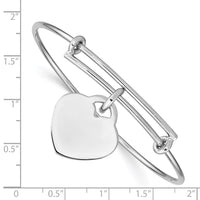 Load image into Gallery viewer, Sterling Silver Rhodium-plated Engraveable Heart Bangle
