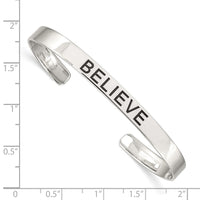 Load image into Gallery viewer, Sterling Silver Believe Antiqued Cuff Bangle
