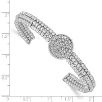 Load image into Gallery viewer, Sterling Silver Rhodium-plated Beaded Crystal Cuff Bangle
