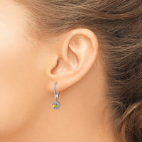 Load image into Gallery viewer, Sterling Silver Rhodium-plated Diam. &amp; Citrine Earrings
