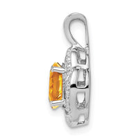 Load image into Gallery viewer, Sterling Silver Rhodium-plated Diam. &amp; Citrine Pendant
