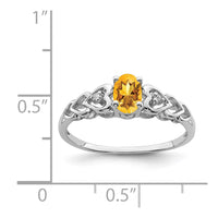 Load image into Gallery viewer, Sterling Silver Rhodium-plated Citrine &amp; Diam. Ring
