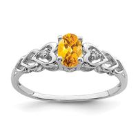 Load image into Gallery viewer, Sterling Silver Rhodium-plated Citrine &amp; Diam. Ring
