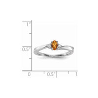 Load image into Gallery viewer, Sterling Silver Rhodium-plated Citrine &amp; Diamond Birthstone Ring
