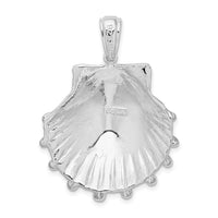 Load image into Gallery viewer, De-Ani Sterling Silver Rhodium-Plated Polished and Textured Lions Paw Shell Pendant
