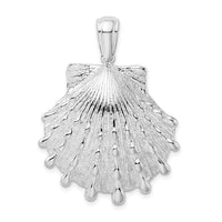 Load image into Gallery viewer, De-Ani Sterling Silver Rhodium-Plated Polished and Textured Lions Paw Shell Pendant
