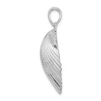 Load image into Gallery viewer, De-Ani Sterling Silver Rhodium-Plated Polished and Textured Scallop Shell Pendant
