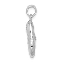 Load image into Gallery viewer, De-Ani Sterling Silver Rhodium-Plated Polished and Textured 3D Oyster Shell Pendant
