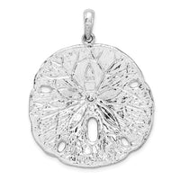 Load image into Gallery viewer, De-Ani Sterling Silver Rhodium-Plated Polished and Textured Large Sand Dollar Pendant
