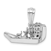 Load image into Gallery viewer, De-Ani Sterling Silver Rhodium-Plated Polished 3D Air Boat Pendant
