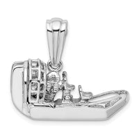 Load image into Gallery viewer, De-Ani Sterling Silver Rhodium-Plated Polished 3D Air Boat Pendant
