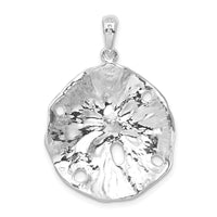 Load image into Gallery viewer, De-Ani Sterling Silver Rhodium-Plated Polished and Textured Sand Dollar Pendant
