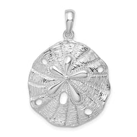 Load image into Gallery viewer, De-Ani Sterling Silver Rhodium-Plated Polished and Textured Sand Dollar Pendant

