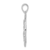 Load image into Gallery viewer, De-Ani Sterling Silver Rhodium-Plated Polished and Textured Sand Dollar Pendant
