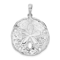 Load image into Gallery viewer, De-Ani Sterling Silver Rhodium-Plated Polished and Textured Sand Dollar Pendant
