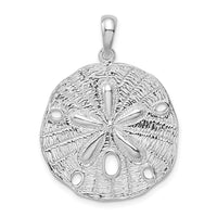 Load image into Gallery viewer, De-Ani Sterling Silver Rhodium-Plated Polished and Textured Sand Dollar Pendant
