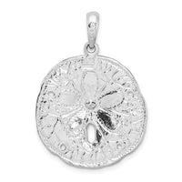 Load image into Gallery viewer, De-Ani Sterling Silver Rhodium-Plated Polished and Textured Sand Dollar Pendant
