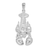 Load image into Gallery viewer, De-Ani Sterling Silver Rhodium-Plated Polished Moveable Lobster Pendant
