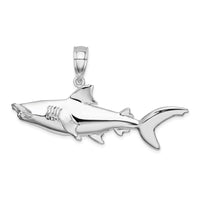 Load image into Gallery viewer, De-Ani Sterling Silver Rhodium-Plated Polished 3D Hammer Head Shark Pendant

