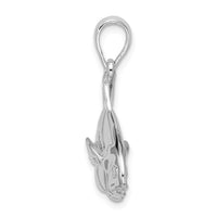 Load image into Gallery viewer, De-Ani Sterling Silver Rhodium-Plated Polished 3D Pompano Fish Pendant
