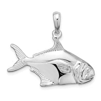 Load image into Gallery viewer, De-Ani Sterling Silver Rhodium-Plated Polished 3D Pompano Fish Pendant
