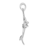 Load image into Gallery viewer, De-Ani Sterling Silver Rhodium-Plated Polished and Satin Striped Marlin Pendant
