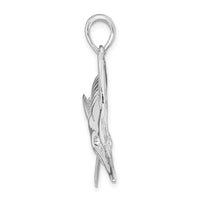 Load image into Gallery viewer, De-Ani Sterling Silver Rhodium-Plated Polished and Satin Blue Marlin Pendant
