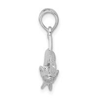 Load image into Gallery viewer, De-Ani Sterling Silver Rhodium-Plated Polished 3D Snook Fish Pendant
