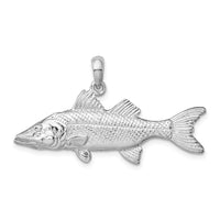 Load image into Gallery viewer, De-Ani Sterling Silver Rhodium-Plated Polished 3D Snook Fish Pendant
