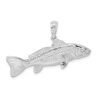 Load image into Gallery viewer, De-Ani Sterling Silver Rhodium-Plated Polished 3D Red Fish Pendant
