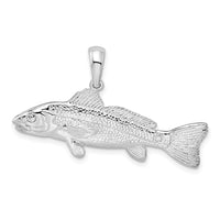Load image into Gallery viewer, De-Ani Sterling Silver Rhodium-Plated Polished 3D Red Fish Pendant
