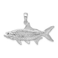 Load image into Gallery viewer, De-Ani Sterling Silver Rhodium-Plated Polished 3D Oxeye Tarpon Fish Pendant
