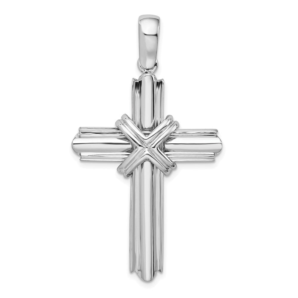 De-Ani Sterling Silver Small Rounded X-Center with Frame Cross Pendant