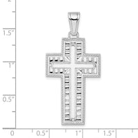 Load image into Gallery viewer, De-Ani Sterling Silver Rhodium-Plated Rope Edge Latin Cross Pendant
