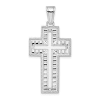 Load image into Gallery viewer, De-Ani Sterling Silver Rhodium-Plated Rope Edge Latin Cross Pendant
