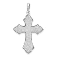 Load image into Gallery viewer, De-Ani Sterling Silver Rhodium-Plated Fleur de Lis with Poem on Reverse Cross Pendant
