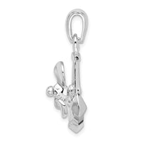 Load image into Gallery viewer, De-Ani Sterling Silver Rhodium-Plated Moveable 3D Anchor with Propeller Pendant
