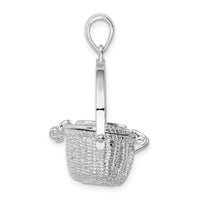 Load image into Gallery viewer, De-Ani Sterling Silver Rhodium-Plated Moveable 3D Nantucket Basket Pendant
