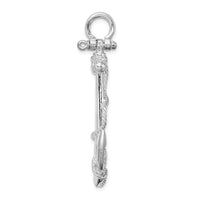 Load image into Gallery viewer, De-Ani Sterling Silver Rhodium-Plated Polished 3D Anchor with Rope Pendant
