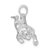 Load image into Gallery viewer, De-Ani Sterling Silver Rhodium-Plated Polished 3D Female Scuba Diver Pendant
