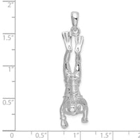 Load image into Gallery viewer, De-Ani Sterling Silver Rhodium-Plated Polished 3D Female Scuba Diver Pendant
