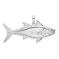 Load image into Gallery viewer, De-Ani Sterling Silver Rhodium-Plated Polished Skipjack Tuna Fish Pendant
