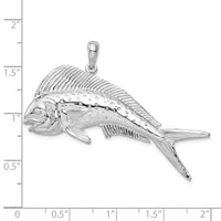 Load image into Gallery viewer, De-Ani Sterling Silver Rhodium-Plated Polished Mahi-Mahi Fish Pendant
