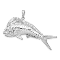 Load image into Gallery viewer, De-Ani Sterling Silver Rhodium-Plated Polished Mahi-Mahi Fish Pendant
