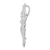 Load image into Gallery viewer, De-Ani Sterling Silver Rhodium-Plated Polished Large Mermaid with Shell Slide
