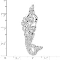 Load image into Gallery viewer, De-Ani Sterling Silver Rhodium-Plated Polished Large Mermaid with Shell Slide
