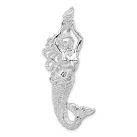 Load image into Gallery viewer, De-Ani Sterling Silver Rhodium-Plated Polished Large Mermaid with Shell Slide
